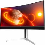 Mobile Pixels 34in Class WQHD Curved Screen Gaming Mini LED Monitor - 34in Viewable - Mini LED Backlight - 2560 x 1440 - 1000 Nit - Speakers