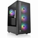 Thermaltake S200 Plus TG ARGB Mid Tower Chassis - Mid-tower - Black - Mesh  Tempered Glass - 4 x 4.72in x Fan(s) Installed - Mini ITX  Mini ATX  ATX Motherboard Supported - 6 x Fan(s) S