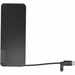 Lenovo USB-C Slim Travel Dock - for Notebook/Monitor - Charging Capability - Memory Card Reader - SD - USB Type C - 1 Displays Supported - 4K @ 60Hz - 3840 x 2160 - 5 x USB Ports - 2 x