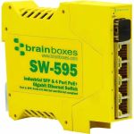 Brainboxes Industrial 1 SFP & 4 Port PoE+ Gigabit Ethernet Switch - 4 Ports - Gigabit Ethernet - 10/100/1000Base-T  1000Base-X - TAA Compliant - 2 Layer Supported - 1 SFP Slots - 5.30 W