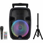 IQ Sound IQ-5715DJBT Portable Bluetooth Speaker System - Black - 60 Hz to 18 kHz - Battery Rechargeable - USB