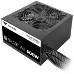 Thermaltake Smart W3 SP3-600AH2NLW 600W Power Supply - Black - Internal - 120 V AC  230 V AC Input - 3.3 V DC  5 V DC  12 V DC  -12 V DC  5 V SB Output - 600 W - Active PFC - 1 +12V Rai