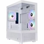 Thermaltake View 170 TG ARGB Snow Micro Chassis - Micro Tower - Snow - SPCC  Tempered Glass - Mini ITX  Micro ATX Motherboard Supported - 8 x Fan(s) Supported - 1 x Internal 3.5in Bay -