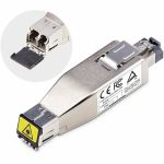 StarTech.com Gigabit Fiber to RJ45 Ethernet Media Converter Dongle  PoE Powered  SMF/MMF  Single/Multimode Optical Fiber  Metal Housing - Gigabit fiber-RJ45 Ethernet media converter don