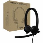 Logitech H570e USB Headset With Microphone for PC and Mac  USB-C Wired Headset With Stereo Sound  Noise-Canceling Mics and Inline Controls  Certified for Microsoft Teams  Black - Micros