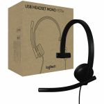 Logitech H570e USB Headset With Microphone for PC and Mac  USB-C Wired Headset With Mono Sound  Noise-Canceling Mics and Inline Controls  Certified for Microsoft Teams  Black - Microsof