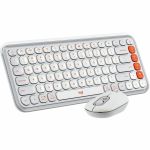 Logitech POP ICON COMBO  Bluetooth Keyboard and Mouse Combo  Comfortable Typing  Programmable Keys and Buttons  Quiet Clicks (Off-white & Orange) - Wireless Bluetooth 5.1 Keyboard - Off