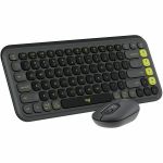 Logitech POP ICON COMBO  Bluetooth Keyboard and Mouse Combo  Comfortable Typing  Programmable Keys and Buttons  Quiet Clicks (Graphite & Green) - Wireless Bluetooth 5.1 Keyboard - Graph