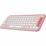 Logitech POP ICON KEYS Wireless Bluetooth Keyboard  Comfortable Typing  Programmable Keys  Easy-Switch Between up to 3 Devices (Rose & Off-white) - Wireless Connectivity - Bluetooth - 3