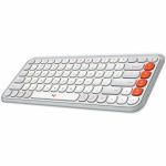 Logitech POP ICON KEYS Wireless Bluetooth Keyboard  Comfortable Typing  Programmable Keys  Easy-Switch Between up to 3 Devices (Off-white & Orange) - Wireless Connectivity - Bluetooth -