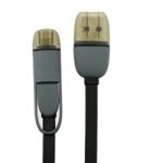 2-in-1 (Micro+Lightning) USB Charging and Data Cab3'(1M )Black