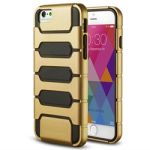 iPhone 6 Dual Layer Inner Gummy & Plastic BackGold Case