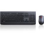 Lenovo Professional Wireless Keyboard and Mouse Combo - LA Spanish (w/o Battery) - USB Wireless RF - Spanish (Latin America) - Black - USB Wireless RF - Laser - 1600 dpi - 5 Button - Ti