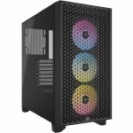 Corsair 3000D RGB AIRFLOW Mid-Tower PC Case - Black - Mid-tower - Black - Tempered Glass  Steel - ATX Motherboard Supported - 8 x Fan(s) Supported - 2 x Internal 3.5in Bay - 2 x Interna