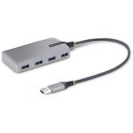 StarTech.com 4-Port USB Hub  USB 3.0 5Gbps  Bus Powered  USB-A to 4xA w/ Optional Auxiliary Power  Portable Laptop USB Hub  1ft/30cm Cable - Portable USB-A Expansion Hub for desktop or