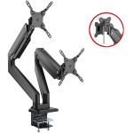 SIIG CE-MT3011-S1 Dual Monitor Heavy-Duty PremiumAluminum Gas Spring Desk Mount Supports up to 43in Displays