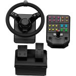 Logitech G Heavy Equipment Bundle Simulation Wheel  Pedals and Side Panel Control Deck - Cable - USB - PC  Xbox  PlayStation