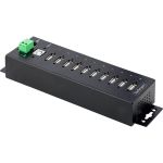 StarTech.com 10-Port Industrial USB 2.0 HUB  Rugged USB Hub w/ESD Level 4 Protection  DIN/Wall/Desk Mountable USB-A Hub  Multiport USB Hub - 10-port industrial USB 2.0 Hub is built with