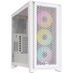 Corsair CC-9011241-WW iCUE 4000D RGB AIRFLOWMid-Tower Case True White 3x AF120 RGB ELITE White Fans  iCUE Lighting Node PRO