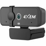 4XEM Webcam - 8 Megapixel - 30 fps - Black - USB 2.0 Type A - 4K - 3840 x 2160 Video - Auto-focus - Microphone - Computer  Monitor - Windows 10  macOS - Noise Reduction