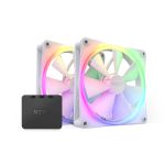 NZXT RF-D14DF-W1 F140 RGB DUO Fan White 2-Pack 140mm RGB Lighting 4-Pin PWM 500 to 1800 rpm 84.75 CFM 36 dBA