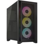 Corsair CC-9011240-WW iCUE 4000D RGB AIRFLOWMid-Tower Case Black 3x AF120 RGB ELITE Black Fans iCUE Lighting Node PRO