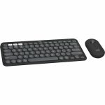 Logitech Pebble 2 Combo for Mac Wireless Keyboard and Mouse - USB Type A Wireless Bluetooth Keyboard - Tonal Graphite - USB Type A Wireless Bluetooth Mouse - Optical - 4000 dpi - 3 Butt