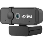 4XEM Webcam - 3 Megapixel - 30 fps - Black - USB 2.0 Type A - 1920 x 1080 Video - Fixed Focus - Microphone - Computer  Monitor - Windows 10