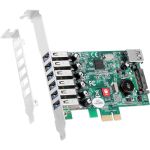 SIIG DP USB 3.0 7-Port PCIe i/e - PCI Express 2.0 x1 - Plug-in Card - 7 USB Port(s) - 1 SATA Port(s) - 7 USB 3.0 Port(s) - UASP Support - PC