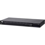 ATEN CS19216 16-Port USB 3.0 4K DisplayPort KVM Switch with Rack Mounting Kit - 16 Computer(s) - 1 Local User(s) - 4096 x 2160 - 20 x USB - 1 x HDMI - Rack-mountable - 17 x DisplayPort