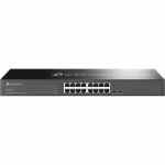 TP-Link DS1016G Omada 16-Port Gigabit Rackmount Switch - 16 Ports - Gigabit Ethernet - 10/100/1000Base-T - 10.68 W Power Consumption - Twisted Pair - Rack-mountable  Desktop