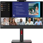 Lenovo ThinkVision T24v-30 23.8in Webcam Full HD LCD Monitor - 16:9 - Raven Black - 24in Class - In-plane Switching (IPS) Technology - 1920 x 1080 - 16.7 Million Colors - 250 Nit - 4 ms