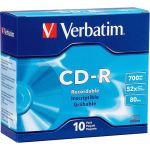 Verbatim 94935 CD-R 700MB 52X with Branded Surface 700MB 10 Pack Slim Case