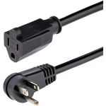 StarTech RFX-6F-POWER-CORD 6ft Power ExtensionCord Right Angle NEMA 5-15P to NEMA 5-15R 13A 125V 16AWG