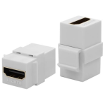 2 Pack HDMI Keystone 4K Coupler No-Delay Snap-in for Wall Plate F/F White