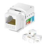 5 Pack Cat6 RJ45 Keystone Jack in White & Keystone Punch-Down Stand