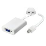 Mini DP to VGA+Power+Audio Adapter White