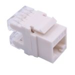 Cat6a RJ45 Keystone Jack in White & Keystone Punch-Down Stand