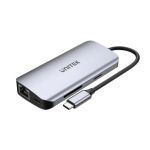 Unitek D1122A01 8-in-1 USB-C 5Gbps Hub (2*USB3.0 + 2*HDMI 4K 60Hz with MST + SD/Micro SD + Gigabit Ethernet + PD 100W)