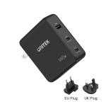 Unitek P1115A 140W 4-in-1 USB GaN Charger (1*USB-A +2*Type-C+ PD3.1) Black With EU/UK Plugs