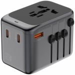 Unitek P1122ABK01 65W Universal Travel Power Adapter (3*USB-C PD + USB-A QC3.0) with EU/UK/US/AU Plugs Black