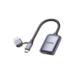 Unitek R1018E01 SD4.0 /Micro SD4.0 Dual-LUN Card Reader with USB-A & USB-C Plugs Space Grey