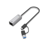 Unitek U1313C USB to 2.5G Ethernet Adapter 
w/ 2-in-1 Connectors (USB-C plus USB-A) Space Grey