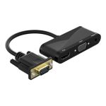 VGA (1080P) / M+Micro 5P + Audio to HDMI (1080P) / F+VGA / F Converter Black