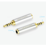 2.5mm Male to 3.5mm Female Audio Adapter Silver