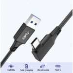 USB 3.0 A to Type C 90Deg Right Angle Cable M/M 6ft Black