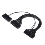 Dual PSU 24-Pin ATX Motherboard Adapter ExtensionCable 11.8in Black