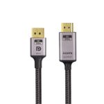 8K DP Male to HDMI Male Cable with Cotton Braided 48Gbps Support 8K@60Hz 6ft(2M) Grey