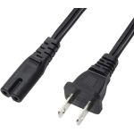 1-15P 2-Prong to IEC320 C7 3' 18AWG 10A ETL PowerCord Cable 125V M/F Black