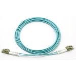 2M(7')Aqua Fiber Patch Cord LC/UPC-LC/UPC MM-OM4 Duplex 3.0mm PVC